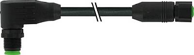 7005-48031-6070400 M12 male 90° / M12 female 0° A-cod. Lite PVC 8x0.25 bk UL/CSA 4m - 1