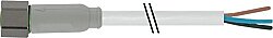 7014-08041-2105000 M8 female 0° A-cod. with cable F&B PVC 3x0.25 gy UL/CSA 50m