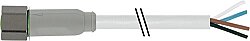 7014-08061-2110500 M8 female 0° A-cod. with cable F&B PVC 4x0.25 gy UL/CSA 5m