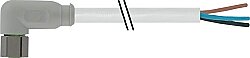 7014-08081-2102000 M8 female 90° A-cod. with cable F&B PVC 3x0.25 gy UL/CSA 20m