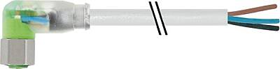 7014-08121-2100500 M8 female 90° A-cod. with cable LED F&B PVC 3x0.25 gy UL/CSA 5m - 1