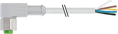 7014-12361-2151000 M12 female 90° A-cod. with cable F&B PVC 5x0.34 gy UL/CSA 10m - 1