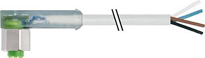 7014-12421-2140500 M12 female 90° A-cod. with cable LED F&B PVC 4x0.34 gy UL/CSA 5m - 1
