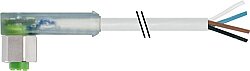 7014-12421-2143000 M12 female 90° A-cod. with cable LED F&B PVC 4x0.34 gy UL/CSA 30m
