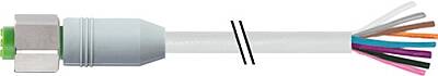 7014-17041-2082500 M12 female 0° A-cod. with cable F&B PVC 8x0.25 gy UL/CSA 25m - 1