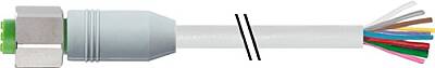 7014-19041-2090500 M12 female 0° A-cod. with cable F&B PVC 12x0.14 gy UL/CSA 5m - 1