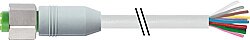 7014-19041-2092500 M12 female 0° A-cod. with cable F&B PVC 12x0.14 gy UL/CSA 25m