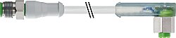 7014-40341-2140060 M12 male 0° / M12 female 90° A-cod. LED F&B PVC 4x0.34 gy UL/CSA 0.6m