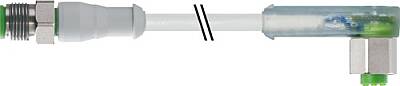 7014-40341-2140750 M12 male 0° / M12 female 90° A-cod. LED F&B PVC 4x0.34 gy UL/CSA 7.5m - 1