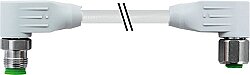 7014-46061-5220500 M12 male 90° / M12 female 90° A-cod. shielded F&B PVC 0.5+0.25 shielded gy 5m