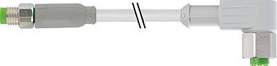 7014-88261-2100150 M8 male 0° / M12 female 90° A-cod. F&B PVC 3x0.25 gy UL/CSA 1.5m - 1