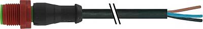 7023-20001-6260750 M12 male 0° C-cod. with cable PUR 3x0.75 bk UL/CSA 7.5m - 1