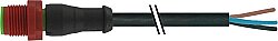 7023-20001-6360150 M12 male 0° C-cod. with cable PUR 3x0.75 bk UL/CSA+drag ch. 1.5m
