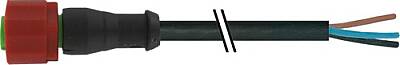 7023-20101-6260150 M12 female 0° C-cod. with cable PUR 3x0.75 bk UL/CSA 1.5m - 1