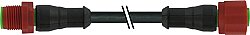 7023-52001-6260030 M12 male 0° / M12 female 0° C-cod. PUR 3x0.75 bk UL/CSA 0.3m