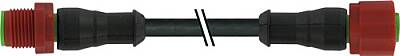 7023-52001-6360200 M12 male 0° / M12 female 0° C-cod. PUR 3x0.75 bk UL/CSA+drag ch. 2m - 1