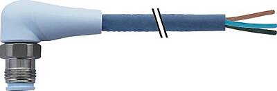7024-12081-3150750 M12 male 90° A-cod. with cable F&B Pro TPE-S 3x0.34 bu UL robot+drag ch. 7.5m - 1