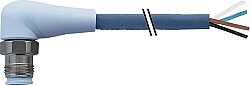 7024-12101-3211500 M12 male 90° A-cod. with cable F&B Pro TPE-S 4x0.34 bu UL robot+drag ch. 15m