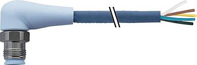 7024-12121-3390500 M12 male 90° A-cod. with cable F&B Pro TPE-S 5x0.34 bu UL robot+drag ch. 5m - 1