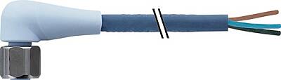 7024-12321-3150500 M12 female 90° A-cod. with cable F&B Pro TPE-S 3x0.34 bu UL robot+drag ch. 5m - 1