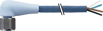 7024-12341-3210600 M12 female 90° A-cod. with cable F&B Pro TPE-S 4x0.34 bu UL robot+drag ch. 6m - 1