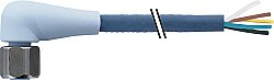 7024-12361-3392000 M12 female 90° A-cod. with cable F&B Pro TPE-S 5x0.34 bu UL robot+drag ch. 20m