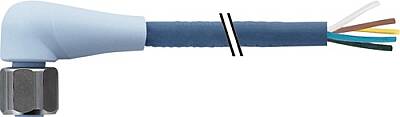 7024-12361-3392500 M12 female 90° A-cod. with cable F&B Pro TPE-S 5x0.34 bu UL robot+drag ch. 25m - 1