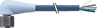 7024-12361-3650200 M12 female 90° A-cod. with cable F&B Pro TPE-S 5x0.34 bu UL robot+drag ch. 2m - 1