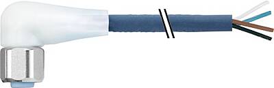 7024-12421-3211500 M12 female 90° A-cod. with cable LED F&B Pro TPE-S 4x0.34 bu UL robot+drag ch. 15m - 1