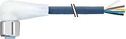 7024-12441-3393000 M12 female 90° A-cod. with cable LED F&B Pro TPE-S 5x0.34 bu UL robot+drag ch. 30m