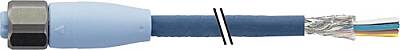 7024-13221-3721000 M12 female 0° A-cod. with cable shielded F&B Pro TPE-S 5x0.34 shielded bu UL robot+drag ch. 10m - 1