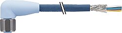 7024-13281-3720500 M12 female 90° A-cod. with cable shielded F&B Pro TPE-S 5x0.34 shielded bu UL robot+drag ch. 5m