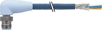 7024-14561-8231000 M12 male 90° D-cod. with cable shielded F&B Pro TPE 4xAWG22 shielded bu UL robot+drag ch. 10m - 1