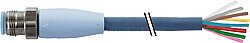 7024-17001-3120050 M12 male 0° with cable F&B Pro TPE-S 8x0.25 bu UL robot+drag ch. 0.5m