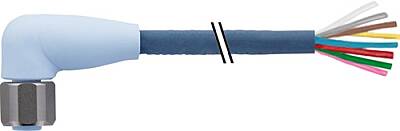 7024-17061-3120750 M12 female 90° A-cod. with cable F&B Pro TPE-S 8x0.25 bu UL robot+drag ch. 7.5m - 1
