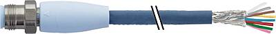 7024-17081-4061000 M12 male 0° A-cod. with cable shielded F&B Pro TPE-S 8x0.25 shielded bu UL drag ch. 10m - 1