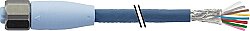 7024-17121-4060500 M12 female 0° A-cod. with cable shielded F&B Pro TPE-S 8x0.25 shielded bu UL drag ch. 5m