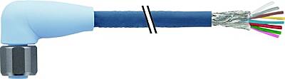 7024-17141-4061000 M12 female 90° A-cod. with cable shielded F&B Pro TPE-S 8x0.25 shielded bu UL drag ch. 10m - 1
