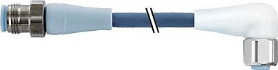 7024-40341-3210100 M12 male 0° / M12 female 90° A-cod. LED F&B Pro TPE-S 4x0.34 bu UL robot+drag ch. 1m - 1