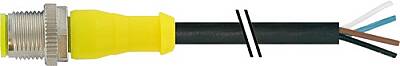 7030-12021-6340300 M12 male 0° A-cod. with cable AIDA PUR 4x0.34 bk UL/CSA+drag ch. 3m - 1