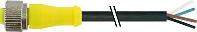 7030-12221-6340300 M12 female 0° A-cod. with cable AIDA PUR 4x0.34 bk UL/CSA+drag ch. 3m - 1