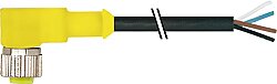 7030-12341-6340750 M12 female 90° A-cod. with cable AIDA PUR 4x0.34 bk UL/CSA+drag ch. 7.5m