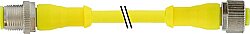 7030-40041-1260100 M12 male 0° / M12 female 0° A-cod. AIDA PUR 5x0.34 ye UL/CSA+drag ch. 1m