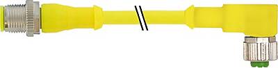 7030-40141-1273000 M12 male 0° / M12 female 90° A-cod. AIDA PUR 5x0.34 ye UL/CSA+drag ch. 30.0m - 1