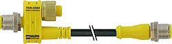 7030-42604-0000000 T-Coupler M12 male/ M12 male w.cable+female A-cod. 4-pol. / 2-pol. + 8-pol.