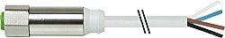 7044-12221-3360150 M12 Steel female 0° A-cod. with cable TPE-S 4x0.34 gy 1.5m