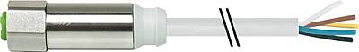 7044-12241-2151500 M12 Steel female 0° A-cod. with cable PVC 5x0.34 gy UL/CSA 15m - 1