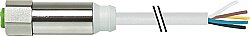 7044-12241-2192500 M12 Steel female 0° A-cod. with cable PVC 5x0.34 gy UL/CSA 25m