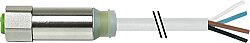 7044-12292-3360500 M12 Steel female 0° A-cod. with cable LED TPE-S 4x0.34 gy 5m