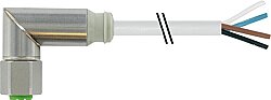 7044-12341-3361500 M12 Steel female 90° A-cod. with cable TPE-S 4x0.34 gy 15m